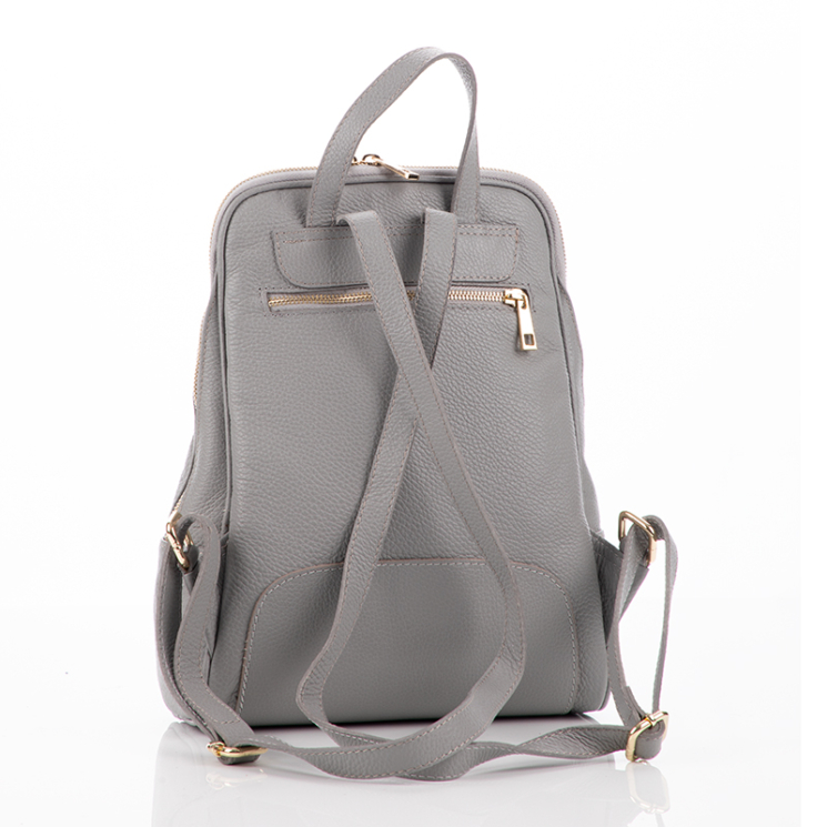 Valódi bőr női hátizsák szürke színben