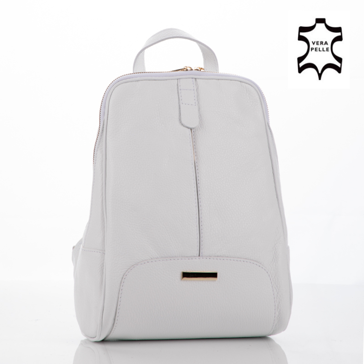 Valódi bőr női hátizsák fehér színben