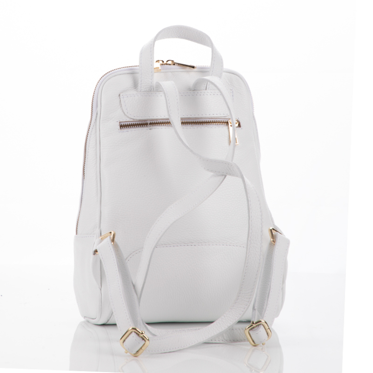 Valódi bőr női hátizsák fehér színben