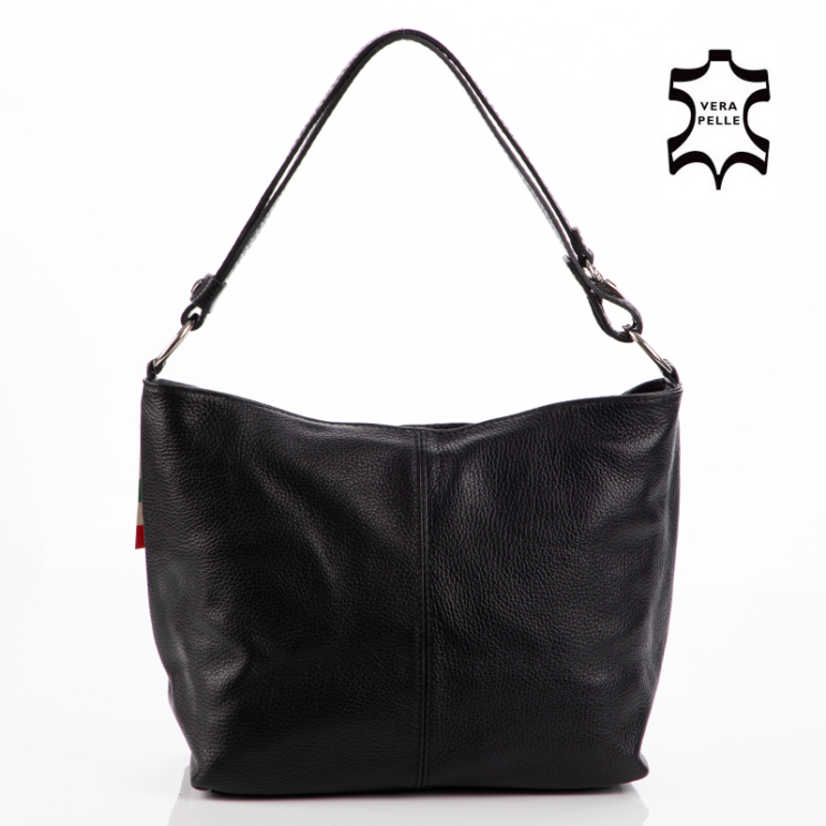Valódi bőr női táska fekete színben