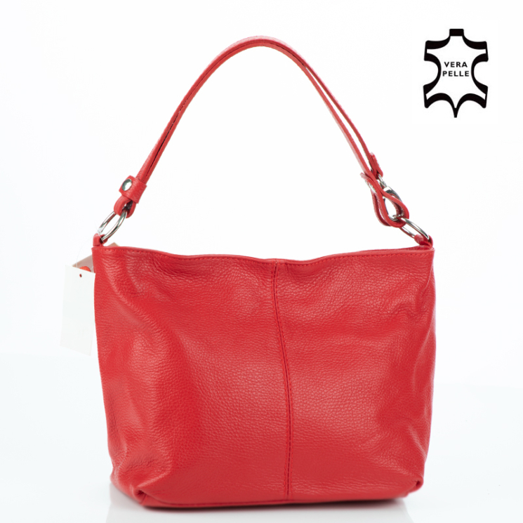 Valódi bőr női táska piros színben