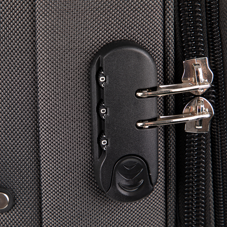 LEONARDO DA VINCI Bőrönd kabin méret szürke bővíthető