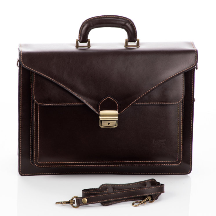 Maxmoda Valódi bőr aktatáska 3 részes fekete színben