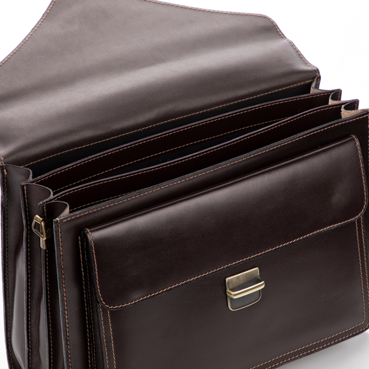 Maxmoda Valódi bőr aktatáska 3 részes fekete színben