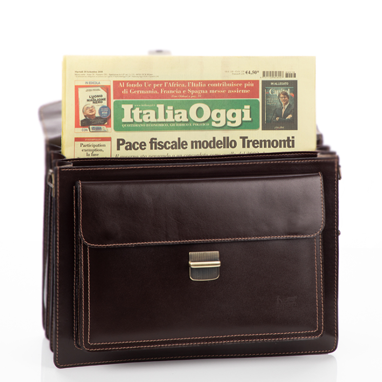 Maxmoda Valódi bőr aktatáska 3 részes fekete színben