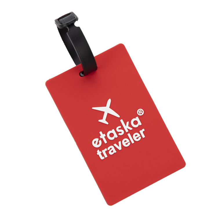 etaska traveler bőröndcímke piros színben