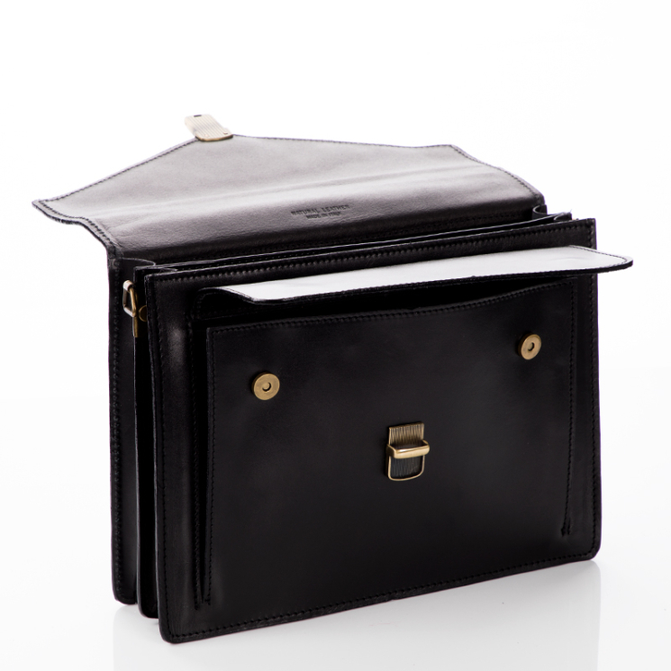 Valódi bőr aktatáska 2 részes piros színben