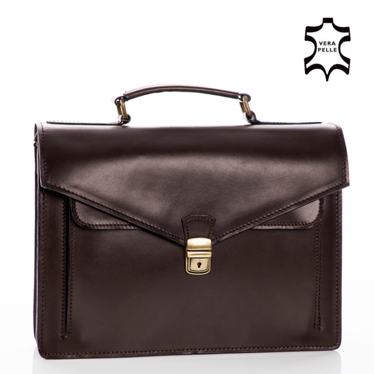 Valódi bőr aktatáska 2 részes sötétbarna színben*