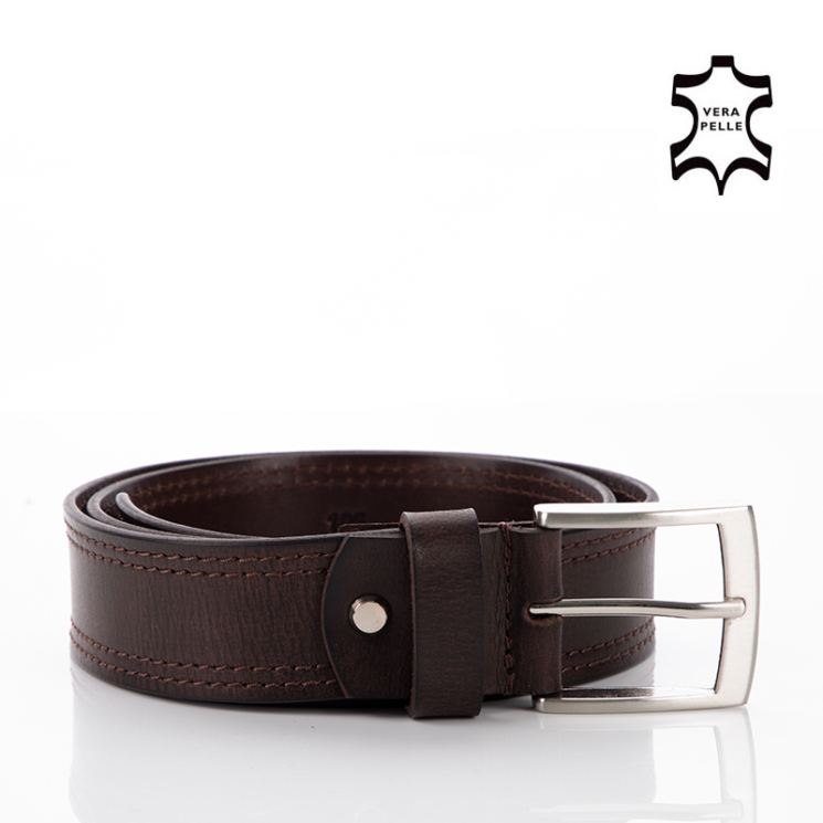 GIULIO COLLECTION Valódi bőr férfi öv barna színben 115 cm*