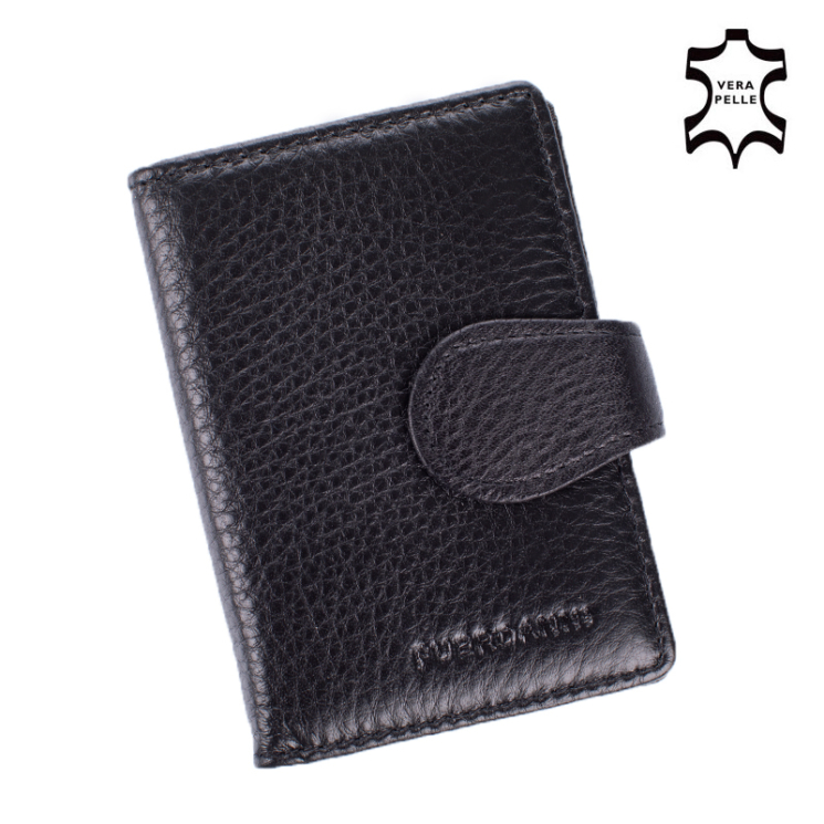 Valódi bőr kártyatartó fekete színben