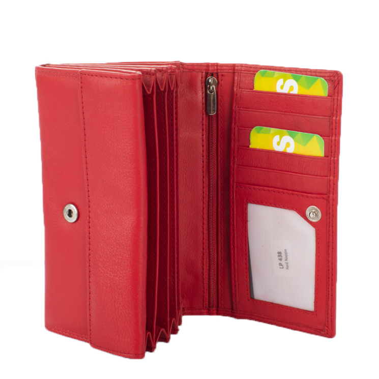 Bőr női pénztárca piros színben 4381 Red