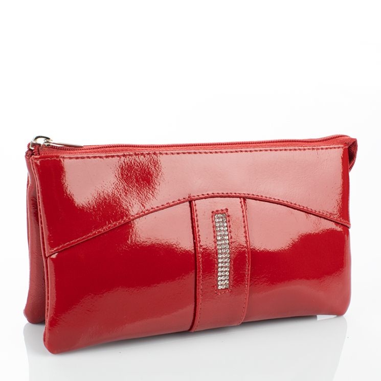 Fairy Crystal köves valódi lakkbőr női pénztárca NP 130 Red RFID védelemmel