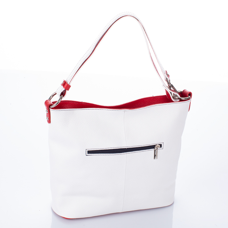 Valódi bőr női táska fehér kék piros színben