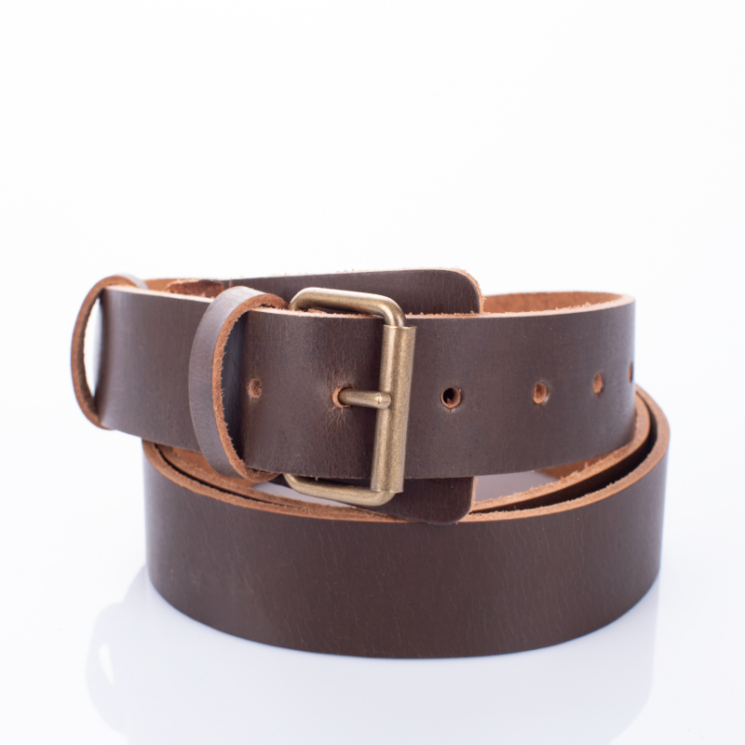 Valódi marhabőr férfi öv barna 145 cm