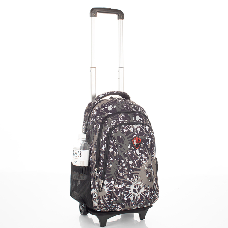 Gurulós iskolatáska szürke színben