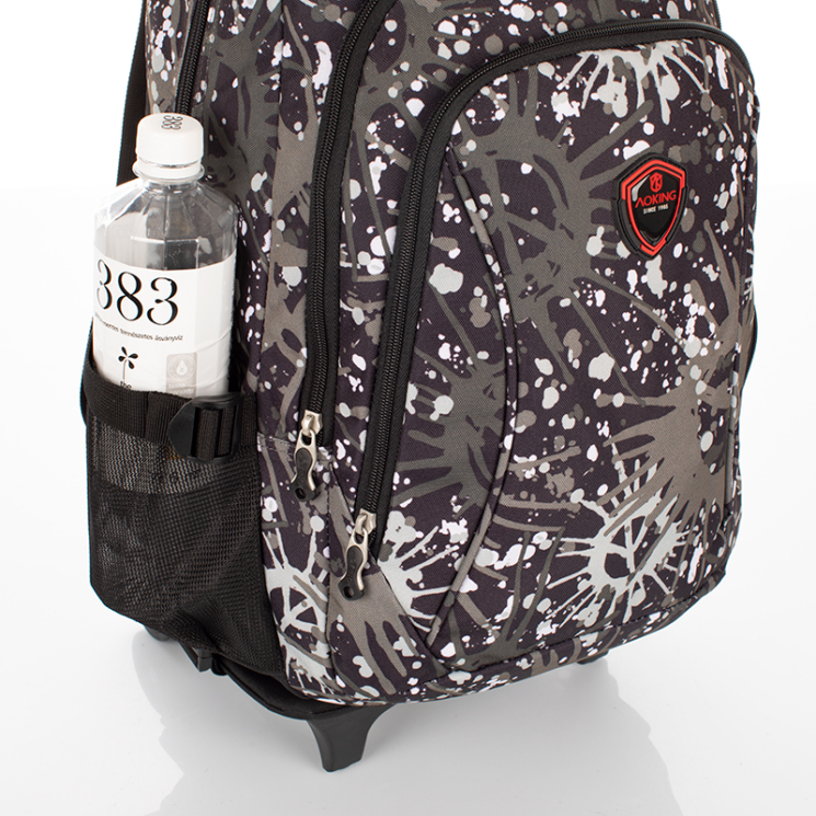 Gurulós iskolatáska szürke színben