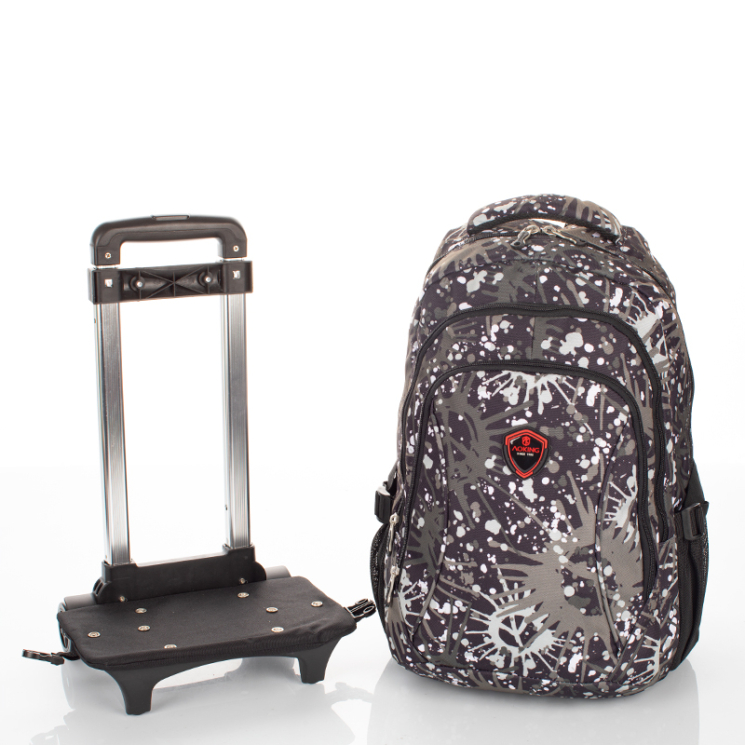 Gurulós iskolatáska szürke színben