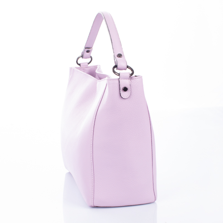 Valódi bőr női táska világoslila színben S7188 Lilac