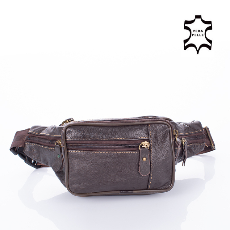 Valódi bőr övtáska barna színben