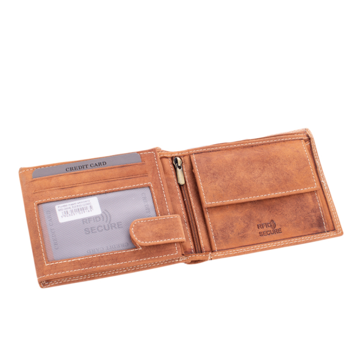 Bivalybőr vadász pénztárca díszdobozban szarvas mintával RFID rendszerrel