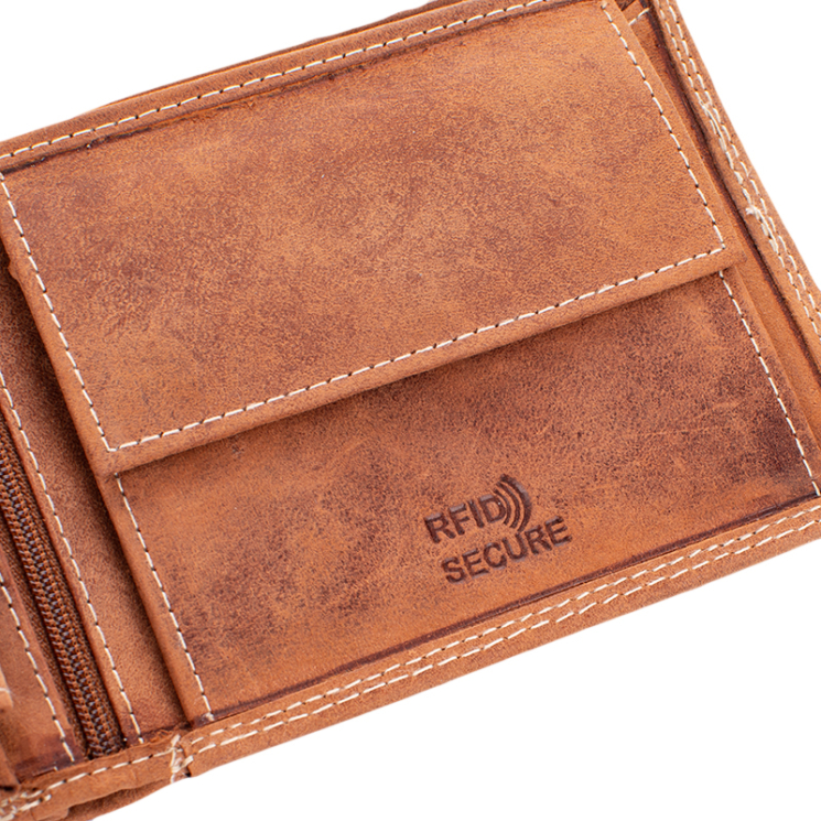 Bivalybőr horgász pénztárca díszdobozban ponty mintával RFID rendszerrel