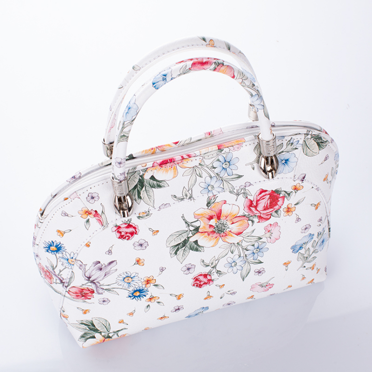 Valódi bőr virágos női táska