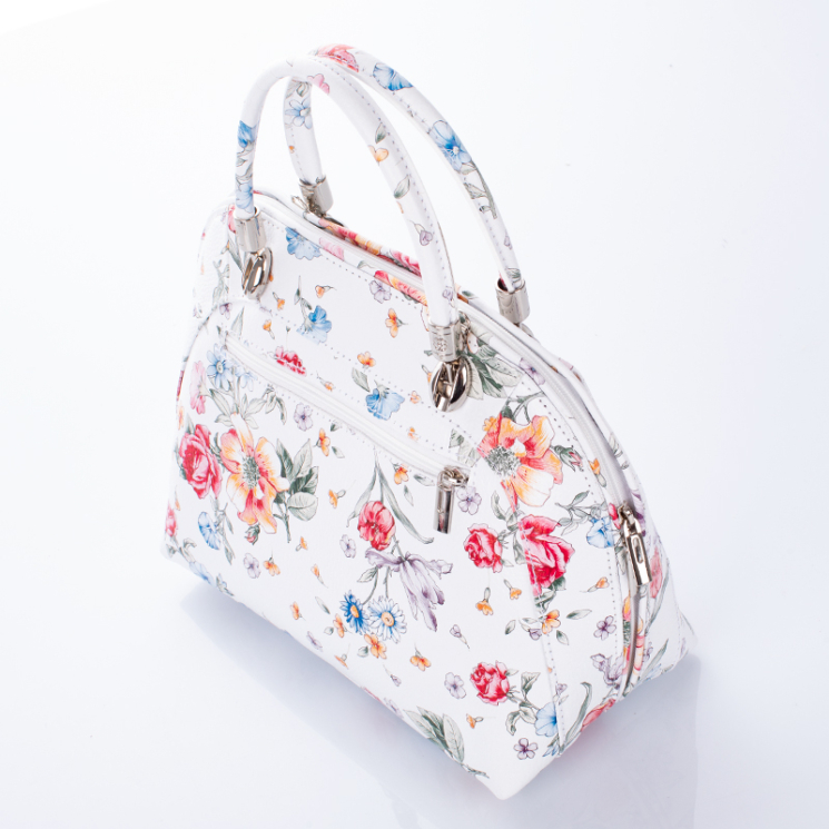 Valódi bőr virágos női táska