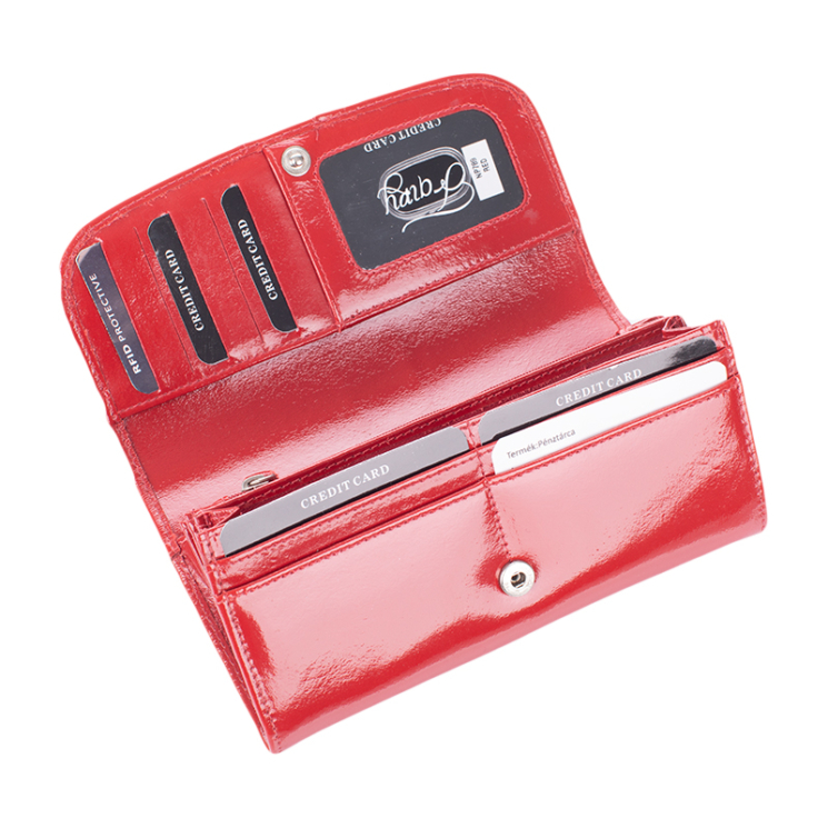 Fairy Crystal valódi lakkbőr női pénztárca NP 789 Red RFID védelemmel