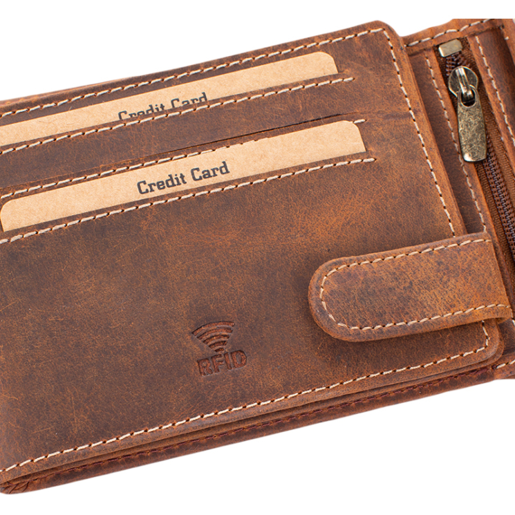 Giulio  pénztárca bőr díszdobozban traktor mintával RFID rendszerrel