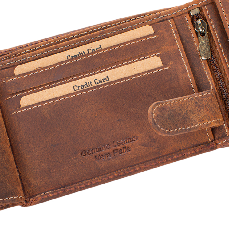 Giulio  pénztárca bőr díszdobozban traktor mintával RFID rendszerrel