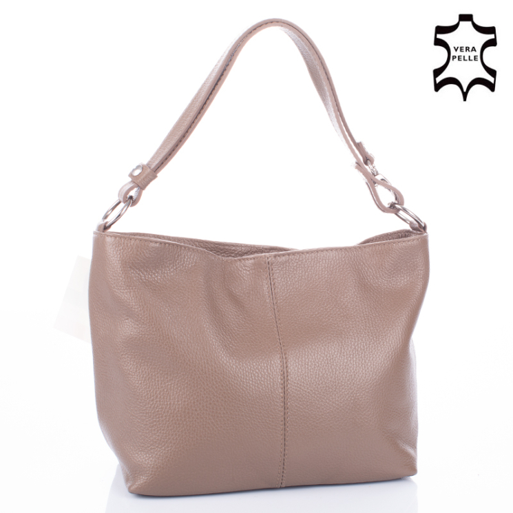 Valódi bőr női táska taupe barna színben