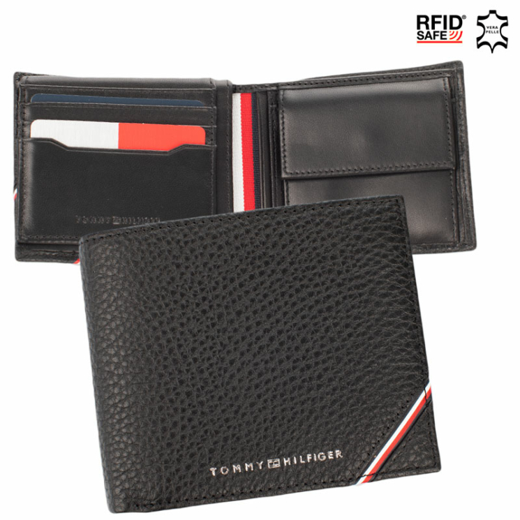Tommy Hilfiger valódi bőr férfi pénztárca TOMMY HILFIGER AM0AM07819 RFID rendszerrel