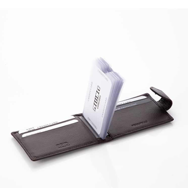 GIULIO COLLECTION valódi bőr kártyatartó RFID rendszerrel