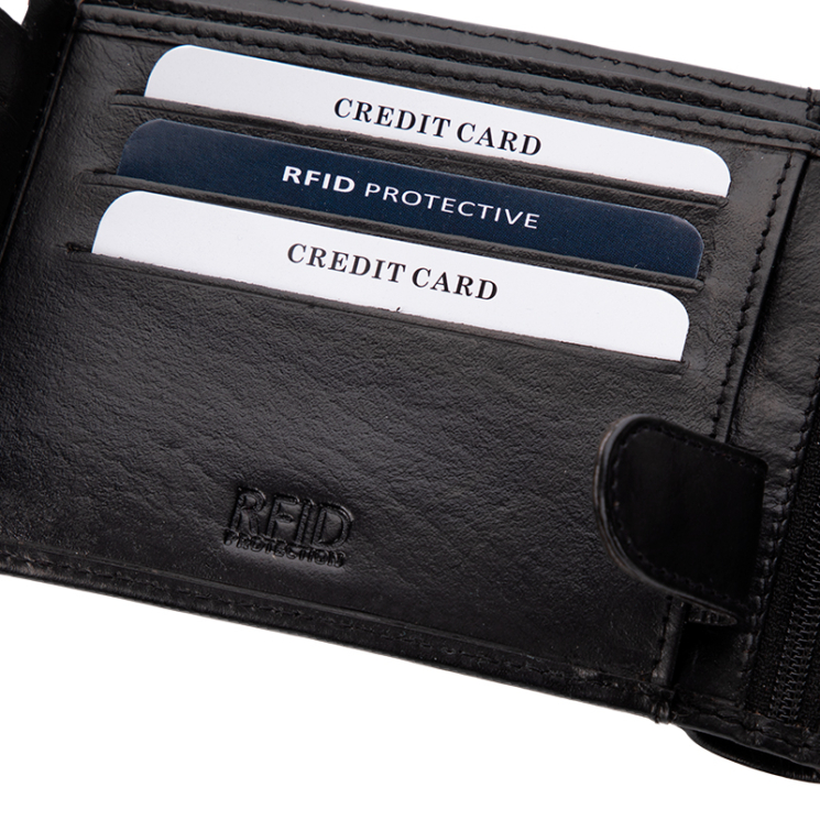 Bőr férfi pénztárca Motoros mintával RFID rendszerrel Díszdobozban ( 8 kártyatartó )