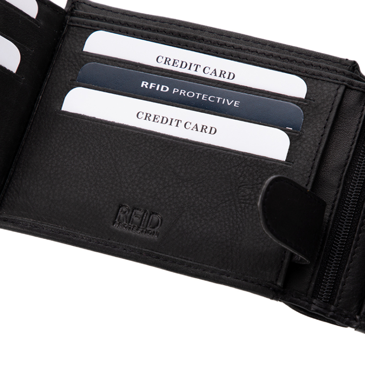 GIULIO valódi bőr férfi pénztárca díszdobozban RFID rendszerrel ( 8 kártyatartó )*