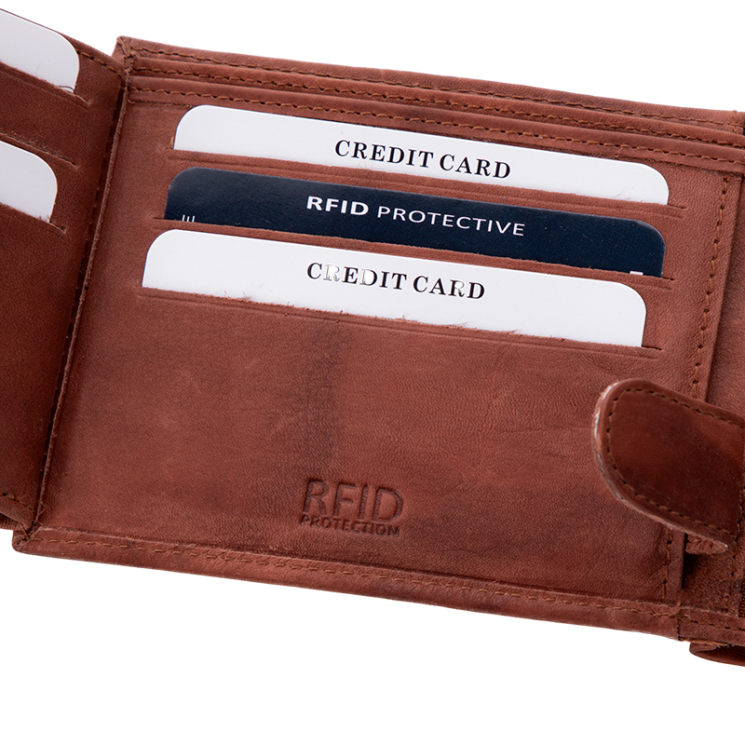 GIULIO valódi bőr férfi pénztárca díszdobozban RFID rendszerrel ( 8 kártyatartó )*