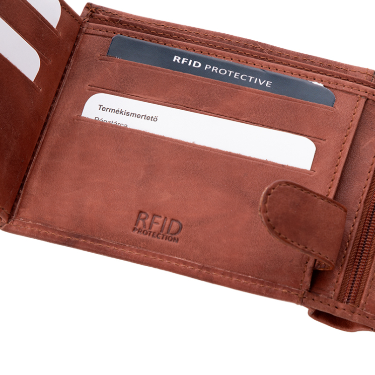 GIULIO valódi bőr férfi pénztárca díszdobozban RFID rendszerrel ( 8 kártyatartó )