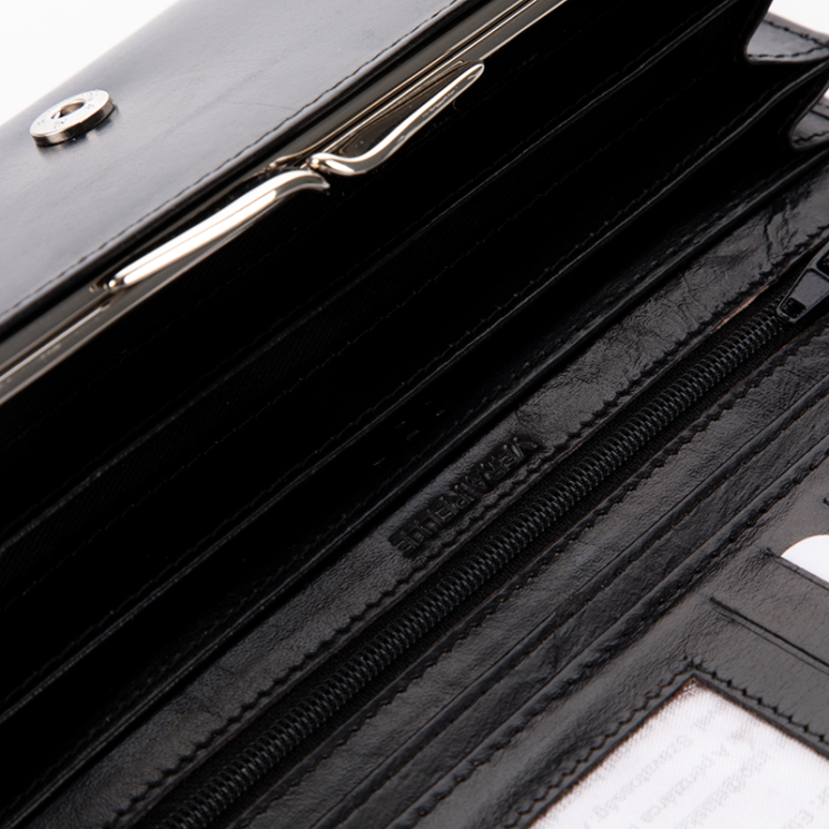 Fairy valódi bőr fekete női pénztárca RFID védelemmel