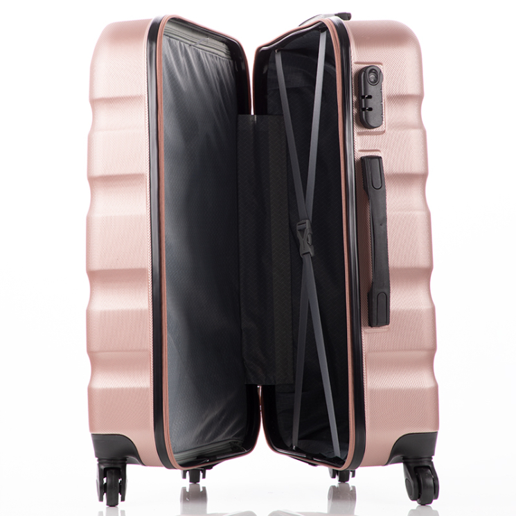 Travelway 3 db-os bőrönd szett rosegold színben
