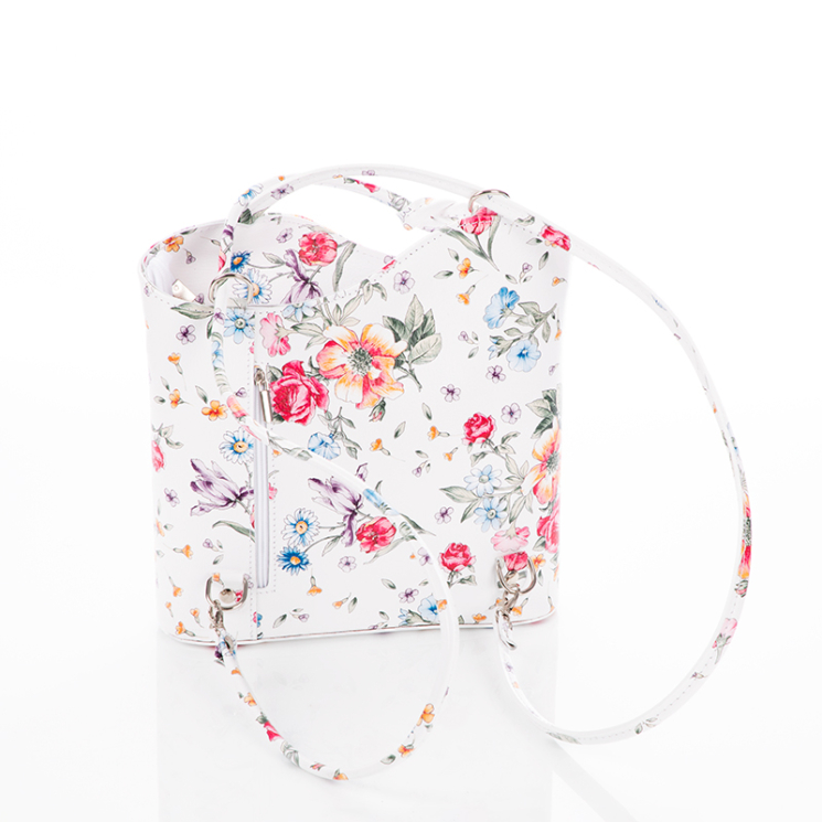 FAIRY Valódi bőr női válltáska hátitáska virágos mintával