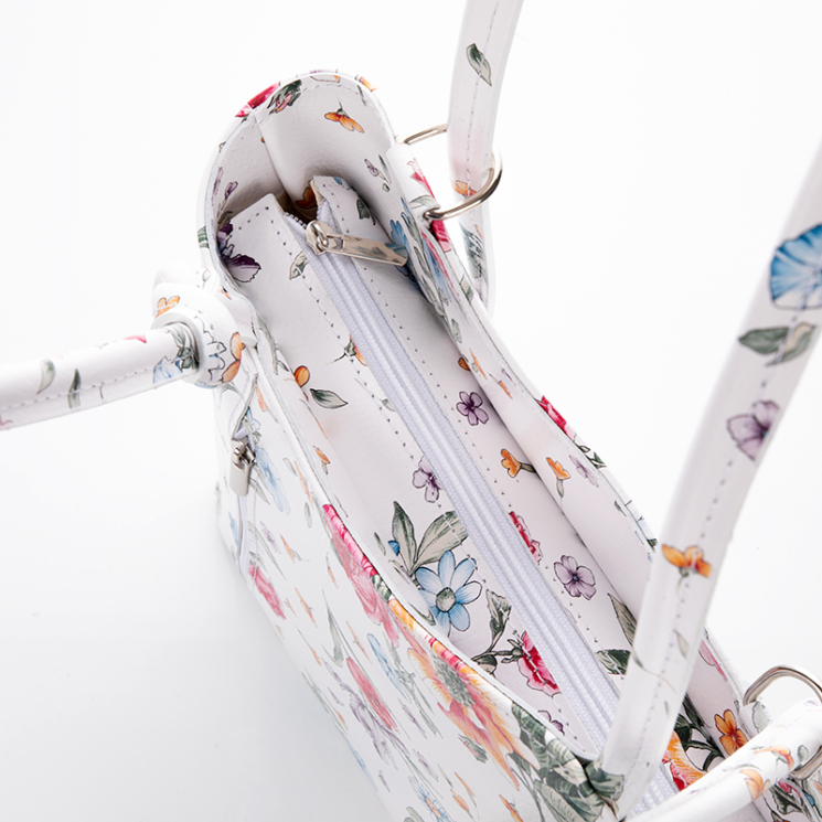 FAIRY Valódi bőr női válltáska hátitáska virágos mintával