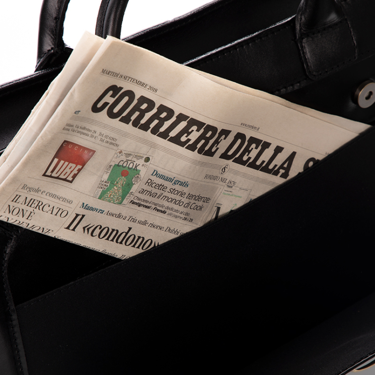 Florence 2 Valódi bőr aktatáska fekete színben