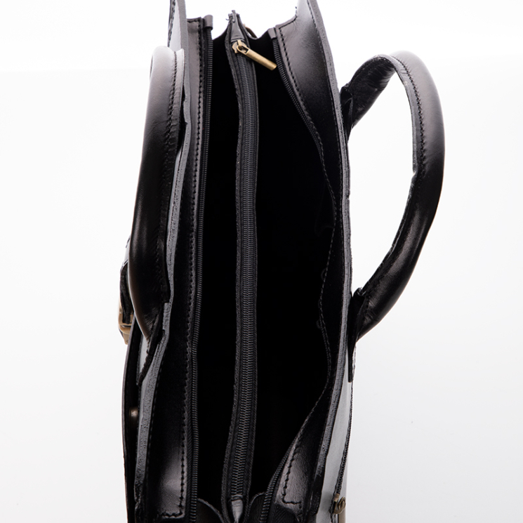 Florence 2 Valódi bőr aktatáska fekete színben