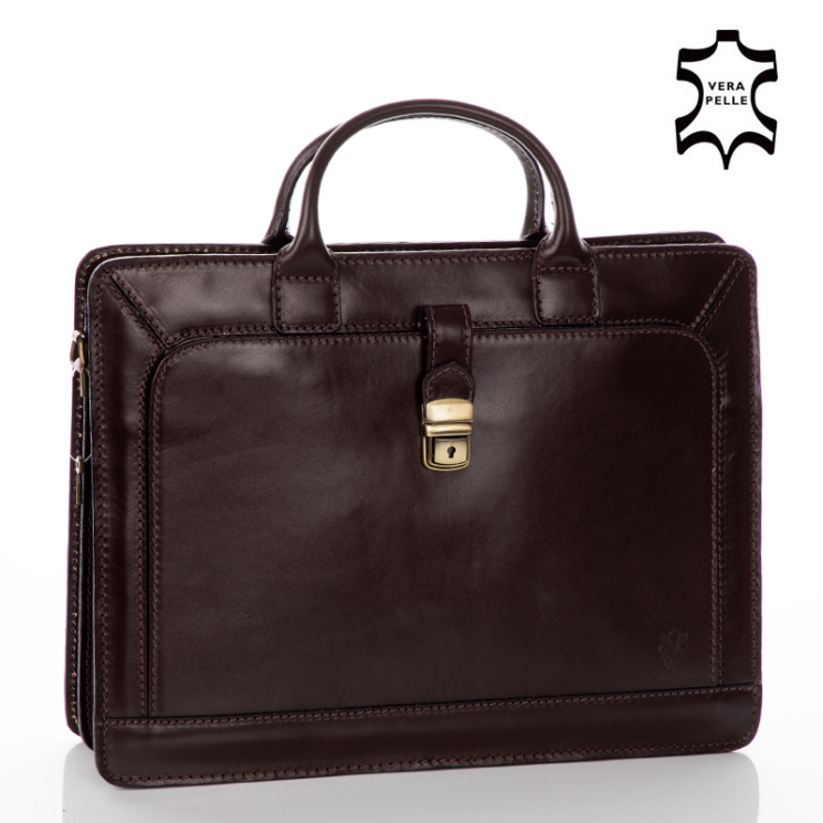 Florence 2 Valódi bőr aktatáska fekete színben