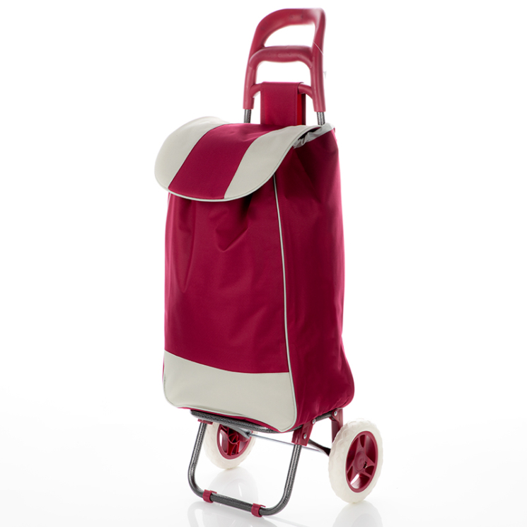 Euroline gurulós bevásárlókocsi 2 kerekes, zipzáros zseb fekete színben