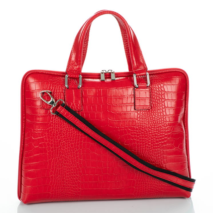 Laptoptartós Valódi bőr üzleti táska fekete színben*