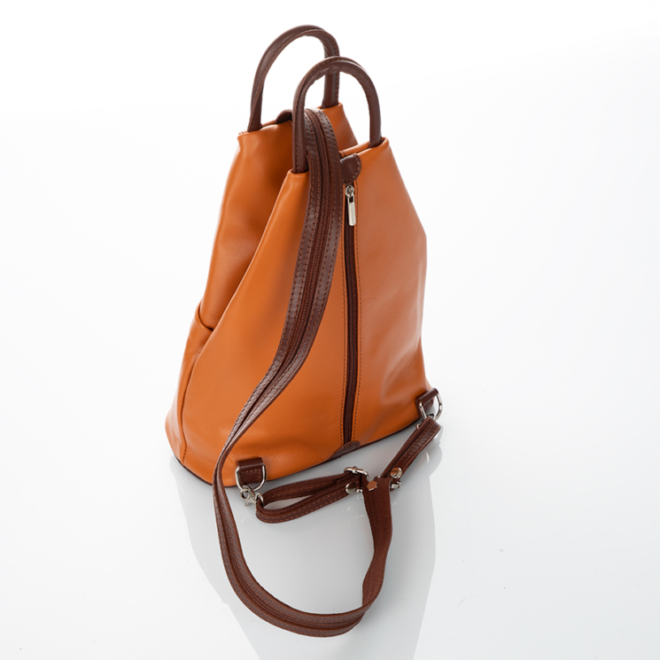 Valódi bőr női hátizsák Konyak+Barna színben S6925
