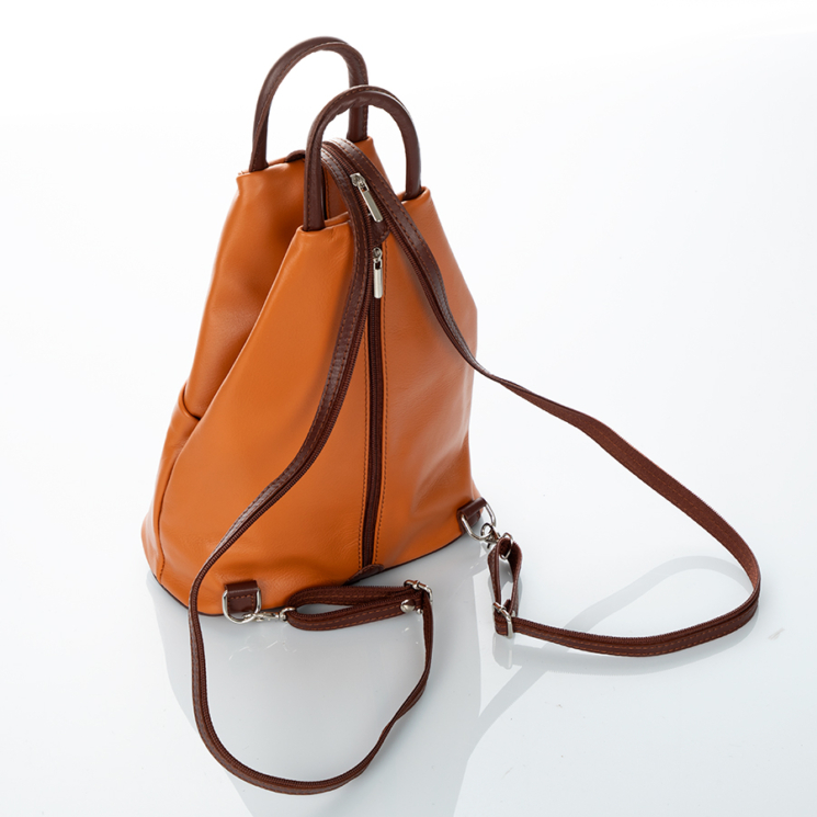 Valódi bőr női hátizsák Konyak+Barna színben S6925
