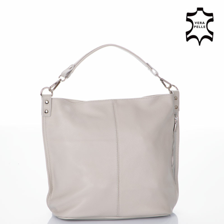 Valódi bőr női táska szürke színben