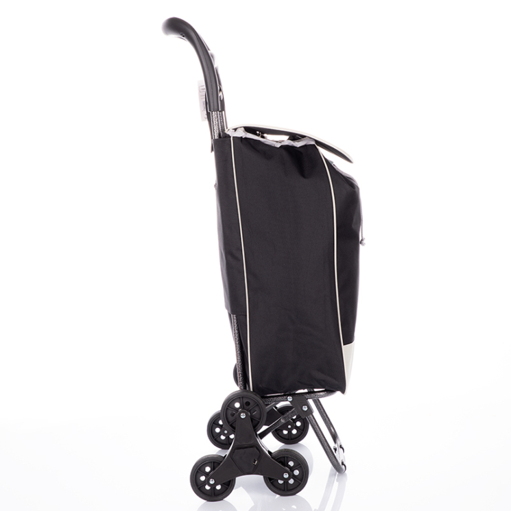 Euroline gurulós lépcsőjáró bevásárlókocsi Fekete színben